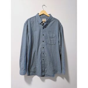 LL Bean Mens XL Traditional Fit Shirt Long Sleeve Blue Green Houndstooth Cotton